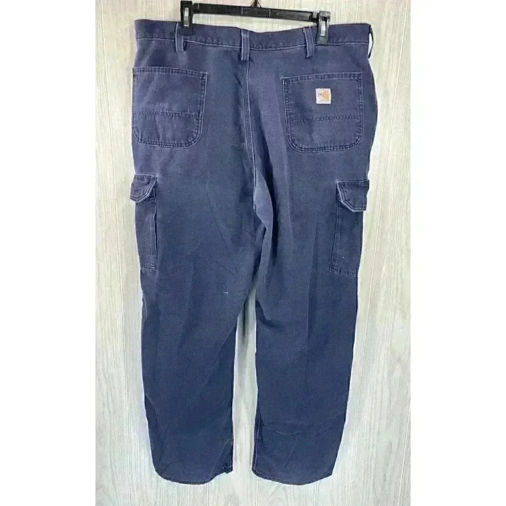 Carhartt Pants Mens 40x34 Fits 38x30 Flame Resistant Cargo Distressed FRB240 - Picture 4 of 8